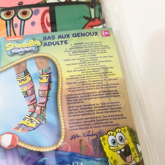 SpongeBob SquarePants Knee High Adult Novelty Socks 1 Pair - Picture 7 of 11